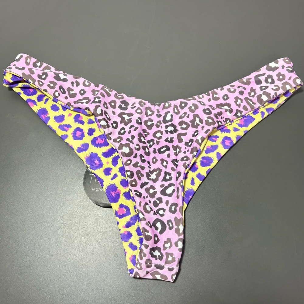 MOANA BIKINI Purple and Yellow Leopard Print Bikini Bottom - Picture 4 of 6